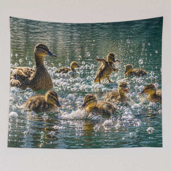 Item preview, Ducks playing in water with bubbles designed and sold by Kimberly Palmer.