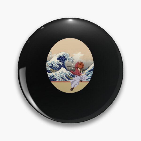 Item preview, Rouruni Kenshin in front the great wave of kanagawa Essential  designed and sold by penilopkgb.