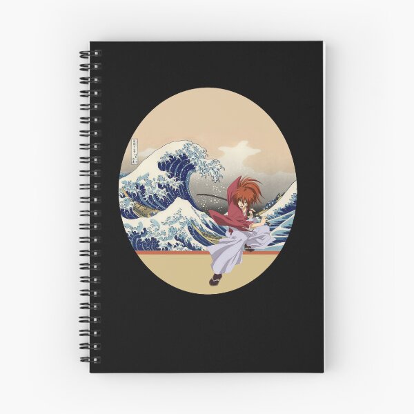 Item preview, Rouruni Kenshin in front the great wave of kanagawa Essential  designed and sold by penilopkgb.