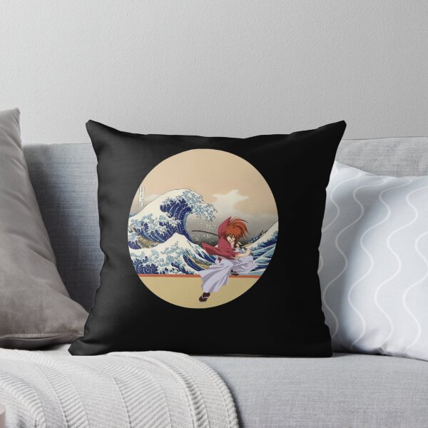 Item preview, Rouruni Kenshin in front the great wave of kanagawa Essential  designed and sold by penilopkgb.