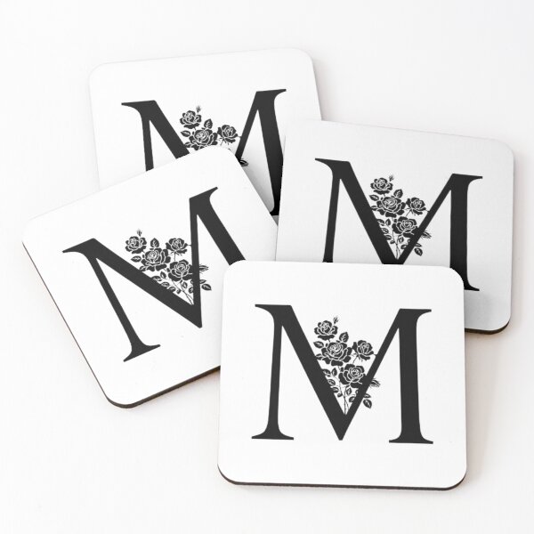 Item preview, Elegant Split Monogram Letter M Floral Roses Graphic designed and sold by smartlogo_factory.