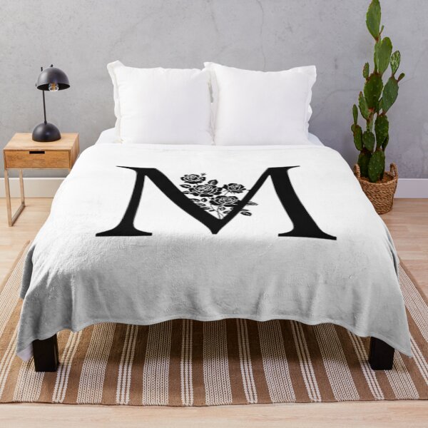 Item preview, Elegant Split Monogram Letter M Floral Roses Graphic designed and sold by TeeDesignMaster.