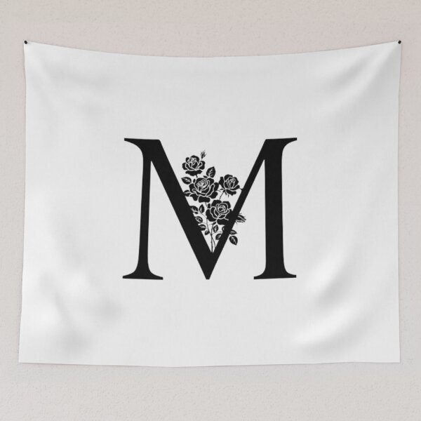 Item preview, Elegant Split Monogram Letter M Floral Roses Graphic designed and sold by smartlogo_factory.