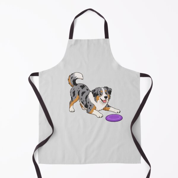 Item preview, Cartoon image of Cheerful Australian Shepherd with Frisbee. designed and sold by Stef Ringoot, cartoons and illustrations.