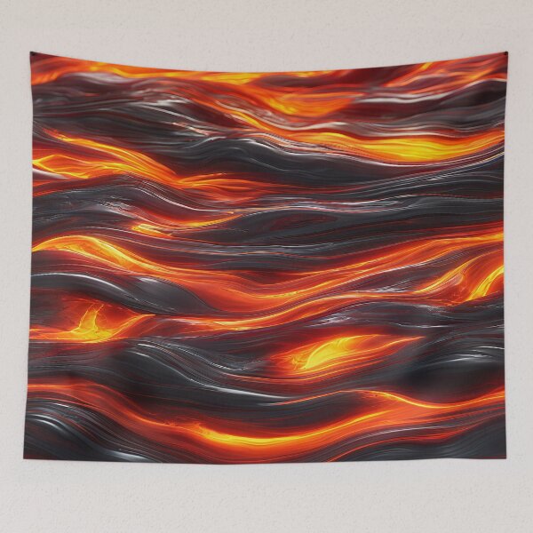 Item preview, Glowing Magma River Liquid Lava Wave Pattern designed and sold by Aimaniia666.