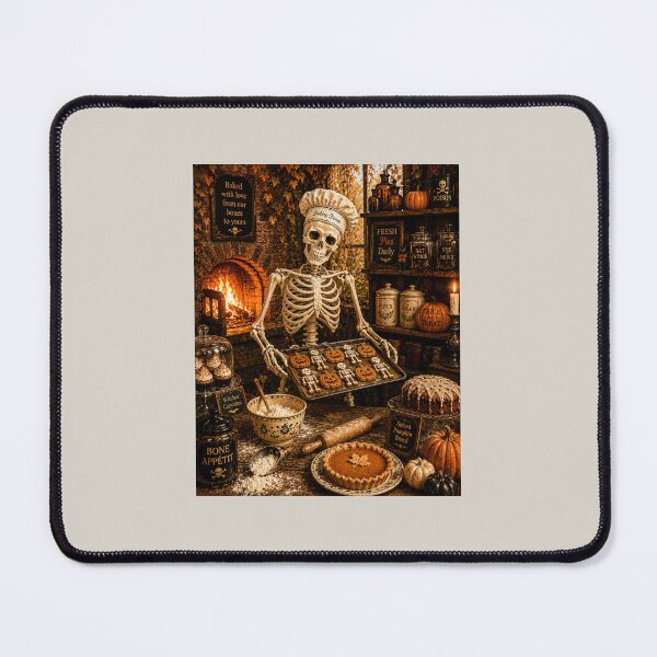 Item preview, Baking Bones — Cozy Halloween Skeleton Baker designed and sold by Novel Works Studio.