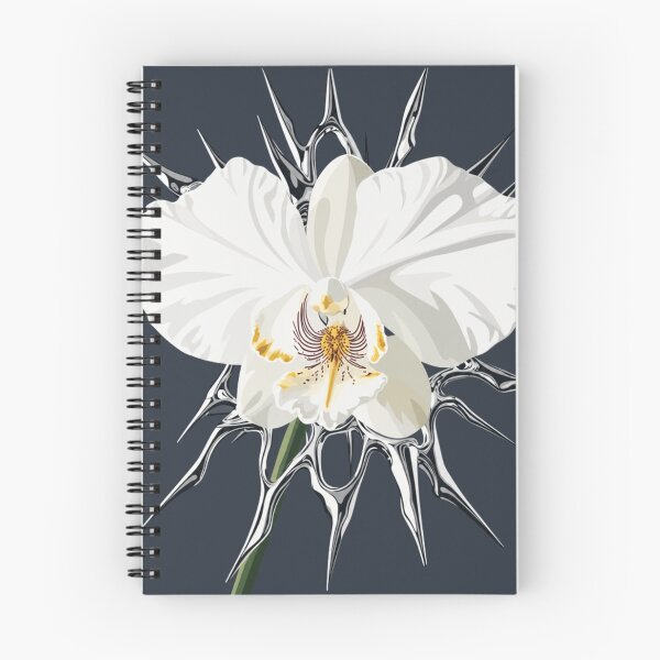Item preview, White Orchid with Metallic Abstract Spikes designed and sold by minbadesign.