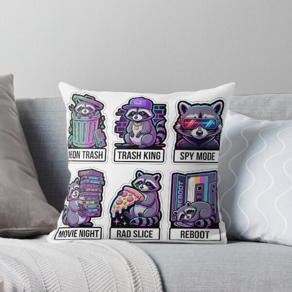 Item preview, Retro Raccoon Sticker Pack - Vintage Neon & Bandit Puns designed and sold by SimpleP.