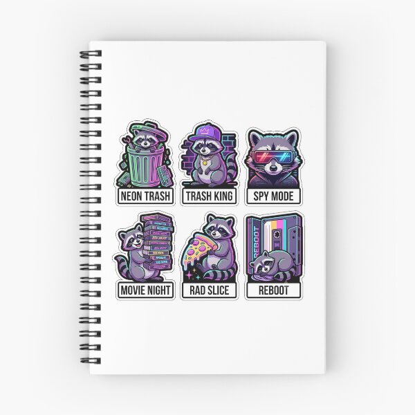Item preview, Retro Raccoon Sticker Pack - Vintage Neon & Bandit Puns designed and sold by SimpleP.