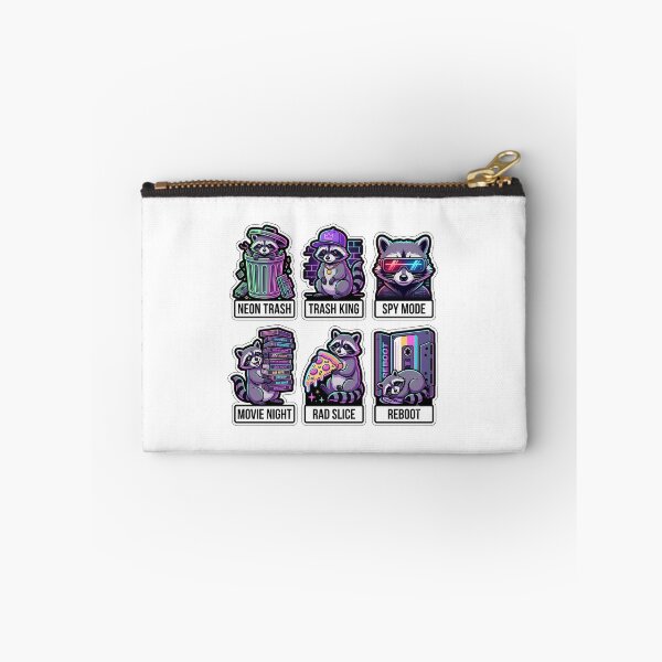 Item preview, Retro Raccoon Sticker Pack - Vintage Neon & Bandit Puns designed and sold by SimpleP.