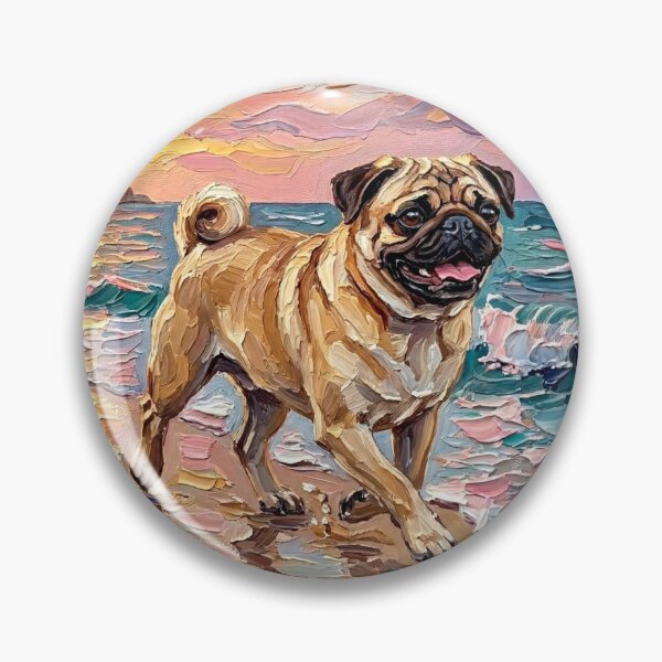 Item preview, Summer Sunset - Fawn Pug designed and sold by AjaTrier.