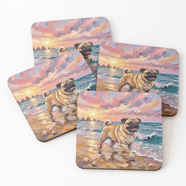 Item preview, Summer Sunset - Fawn Pug designed and sold by AjaTrier.