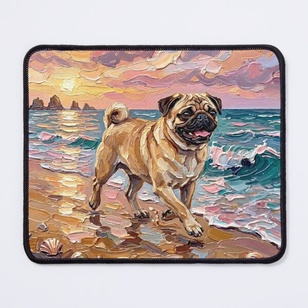 Artikelvorschau, Summer Sunset - Fawn Pug entworfen und verkauft von AjaTrier.