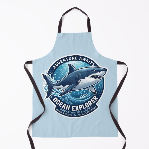 Item preview, Great White Shark Ocean Explorer Sticker | Adventure Awaits Shark Design | Marine Life Travel Graphic | Ocean Wildlife Gift designed and sold by Bhaskar Digital Art.