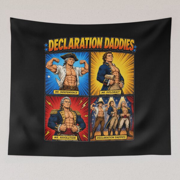 Item preview, Declaration Daddies Comic Superhero Poster Fourth Of July Gift for Patriots designed and sold by Nightarel.