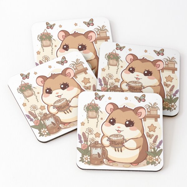 Item preview, Flower Café Mocha Hamster Sticker | Cute Floral Coffee Kawaii Gift designed and sold by Stylestickers55.
