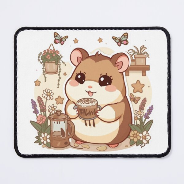 Item preview, Flower Café Mocha Hamster Sticker | Cute Floral Coffee Kawaii Gift designed and sold by Stylestickers55.