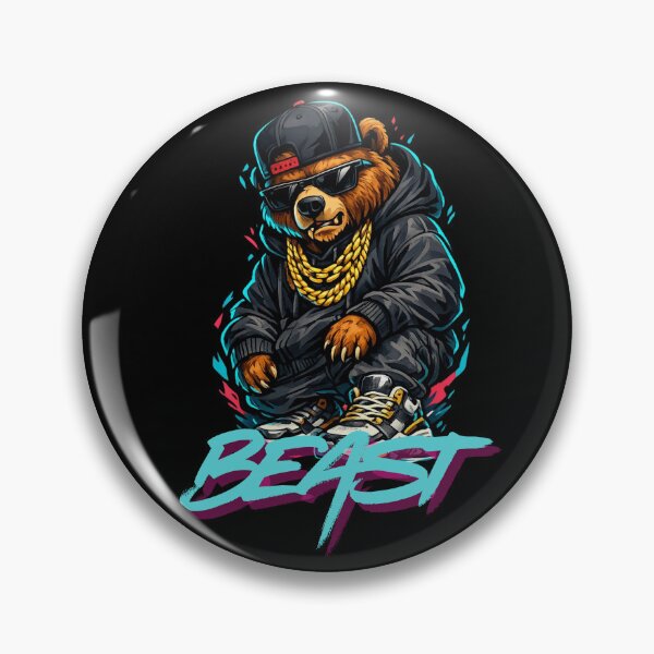 Item preview, Beast Bear Streetwear Hip Hop Graphic Art designed and sold by WRParadise.