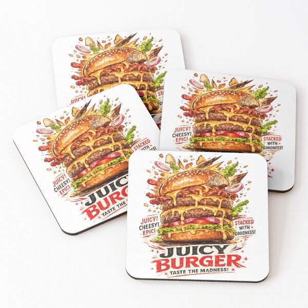 Item preview, Juicy Burger: Taste The Madness Explosive Flavor Cheeseburger designed and sold by irfanshikh.