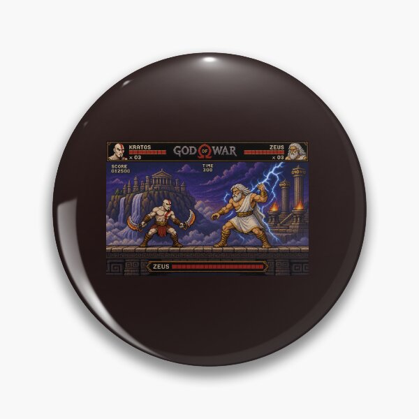 Item preview, God of War: Kratos vs. Zeus – Retro 8-Bit Boss Battle designed and sold by Ghostly-Outlaws.