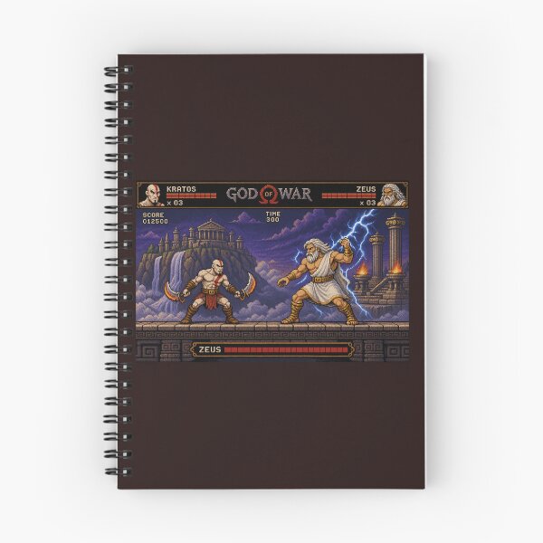 Item preview, God of War: Kratos vs. Zeus – Retro 8-Bit Boss Battle designed and sold by Ghostly-Outlaws.