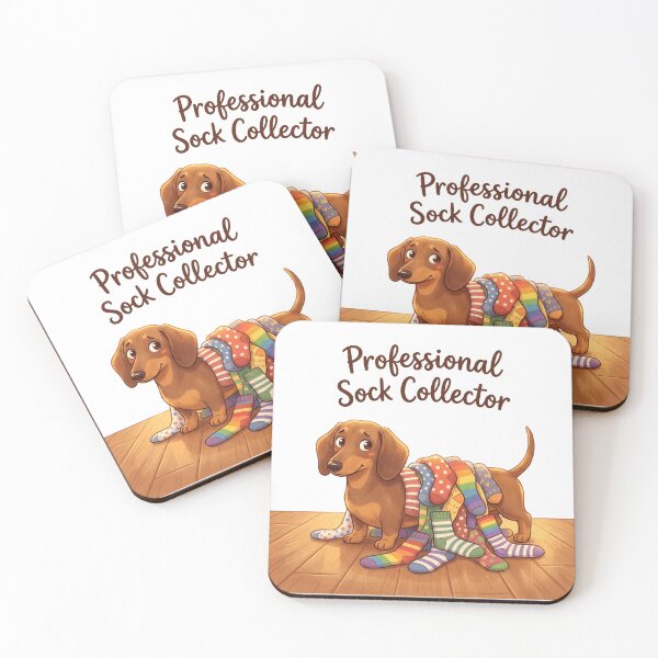 Item preview, Professional Sock Collector Funny Rainbow Sock Dachshund designed and sold by jgoteiner.
