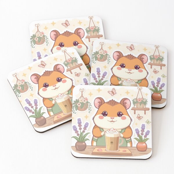 Item preview, Cute Flower Café Hamster | Cozy Garden Coffee Sticker designed and sold by Stylestickers55.
