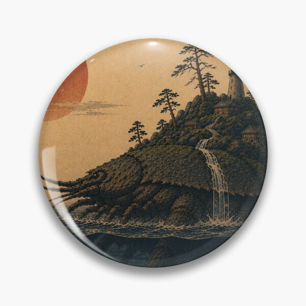 Item preview, The Ancient Migration | Giant Lobster Kaiju Japanese Woodblock Art designed and sold by Vandy Fullam.