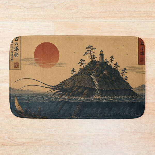 Item preview, The Ancient Migration | Giant Lobster Kaiju Japanese Woodblock Art designed and sold by Vandy Fullam.