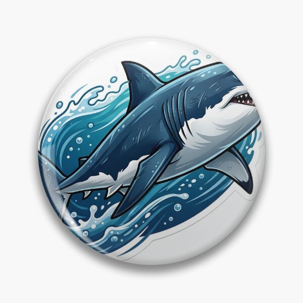 Item preview, Great White Shark Sticker | Fierce Ocean Shark Illustration | Marine Life Vinyl Decal | Shark Lover Gift | Ocean Wildlife Art designed and sold by Bhaskar Digital Art.