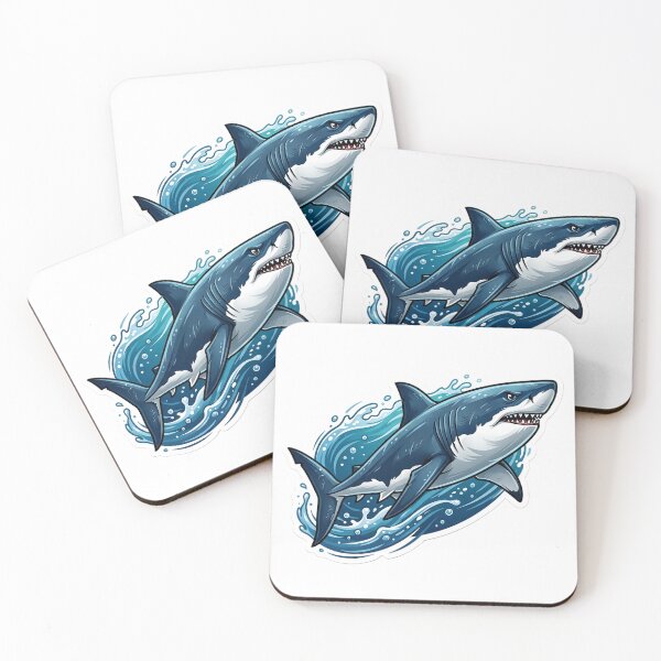 Item preview, Great White Shark Sticker | Fierce Ocean Shark Illustration | Marine Life Vinyl Decal | Shark Lover Gift | Ocean Wildlife Art designed and sold by Bhaskar Digital Art.