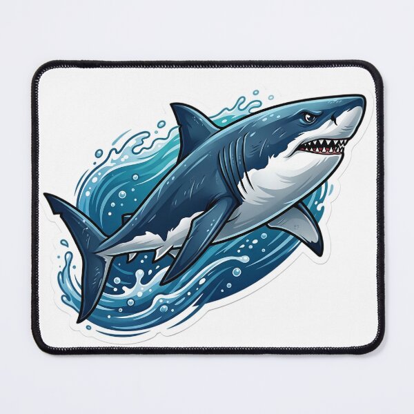 Item preview, Great White Shark Sticker | Fierce Ocean Shark Illustration | Marine Life Vinyl Decal | Shark Lover Gift | Ocean Wildlife Art designed and sold by Bhaskar Digital Art.