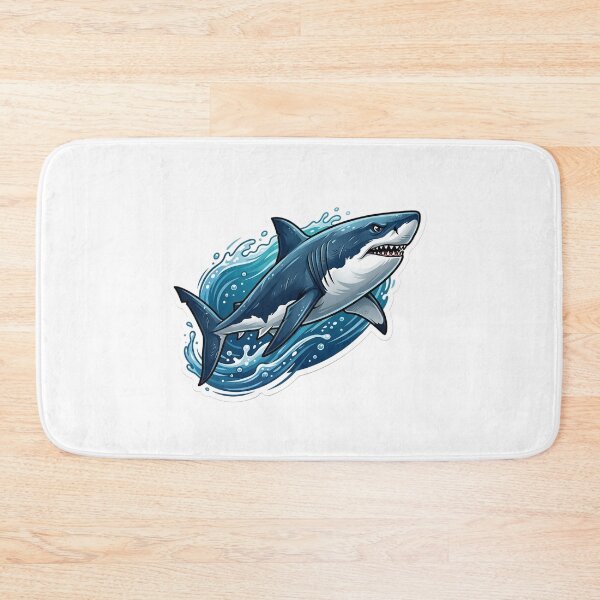 Item preview, Great White Shark Sticker | Fierce Ocean Shark Illustration | Marine Life Vinyl Decal | Shark Lover Gift | Ocean Wildlife Art designed and sold by Bhaskar Digital Art.
