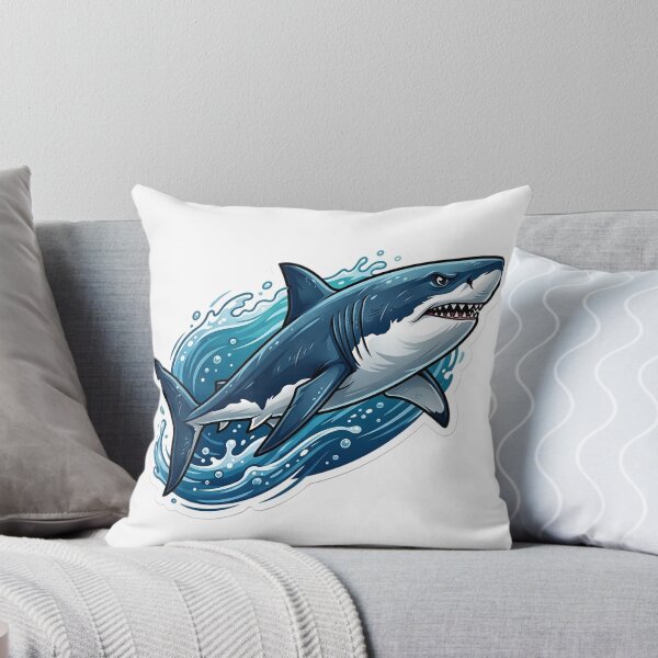 Item preview, Great White Shark Sticker | Fierce Ocean Shark Illustration | Marine Life Vinyl Decal | Shark Lover Gift | Ocean Wildlife Art designed and sold by Bhaskar Digital Art.