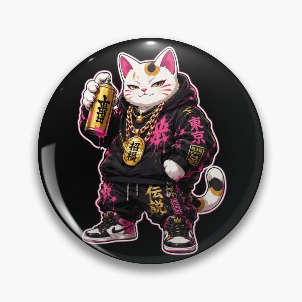 Item preview, Tokyo Streetwear Samurai Cat Graphic Art designed and sold by WRParadise.