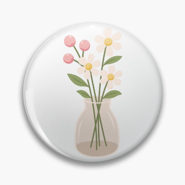 Item preview, White Daisies and Pink Berries in Glass Jar Vase designed and sold by Anne97s.