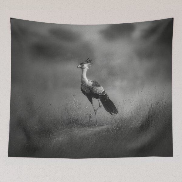 Item preview, A Secretary Bird striding across African grasslands, Birds in Motion designed and sold by CDC40.