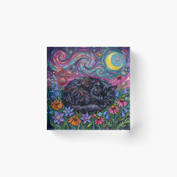 Item preview, Amongst the Flowers - Sleeping Black Cat designed and sold by AjaTrier.