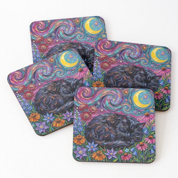 Item preview, Amongst the Flowers - Sleeping Black Cat designed and sold by AjaTrier.