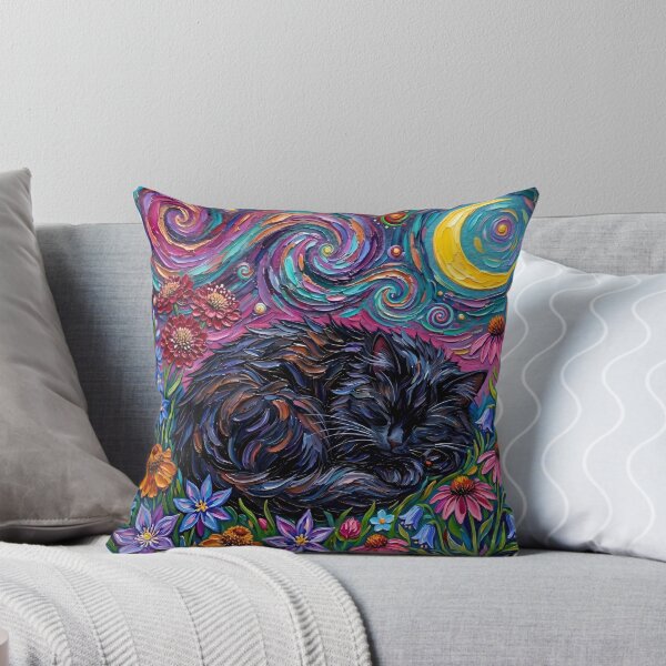 Item preview, Amongst the Flowers - Sleeping Black Cat designed and sold by AjaTrier.