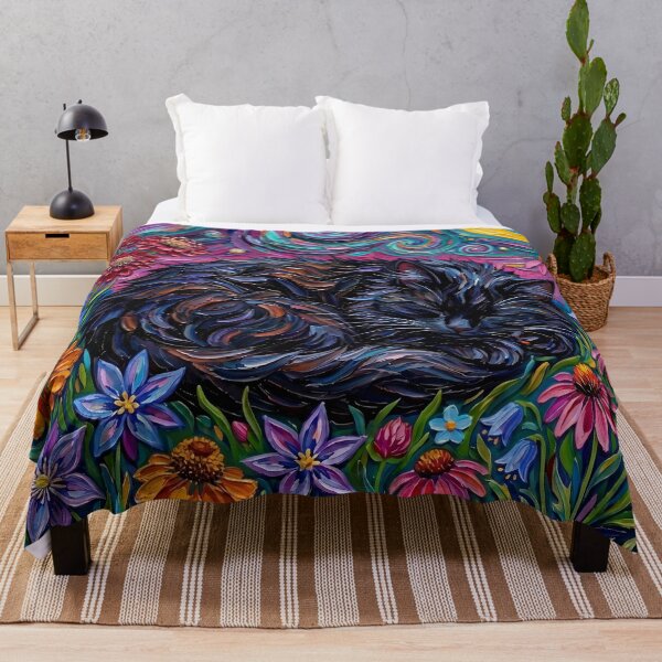 Item preview, Amongst the Flowers - Sleeping Black Cat designed and sold by AjaTrier.
