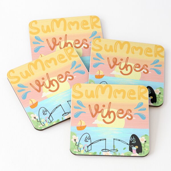Item preview, Cute Ghosts Enjoying Summer Vibes by the Sea designed and sold by VibranPalette.