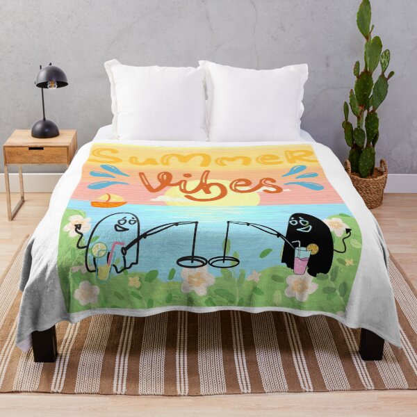 Item preview, Cute Ghosts Enjoying Summer Vibes by the Sea designed and sold by VibranPalette.