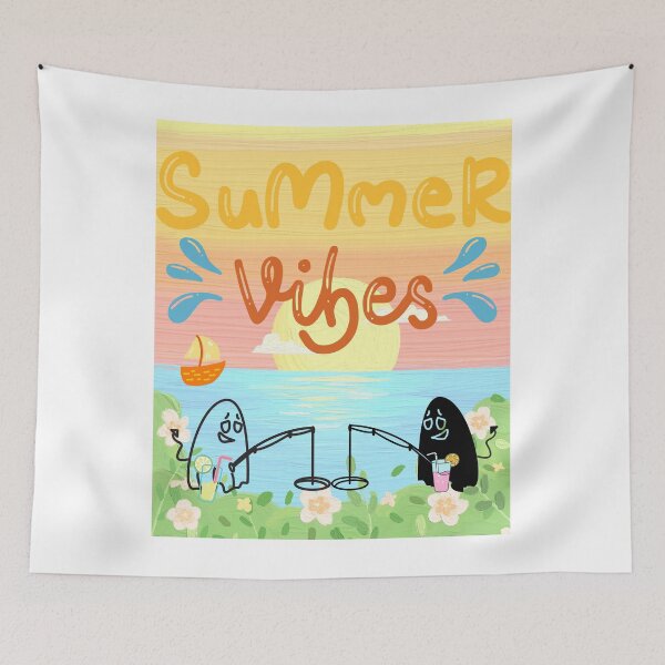 Item preview, Cute Ghosts Enjoying Summer Vibes by the Sea designed and sold by VibranPalette.