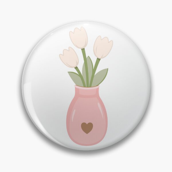 Item preview, White Tulips Bouquet Pink Ceramic Vase designed and sold by Anne97s.