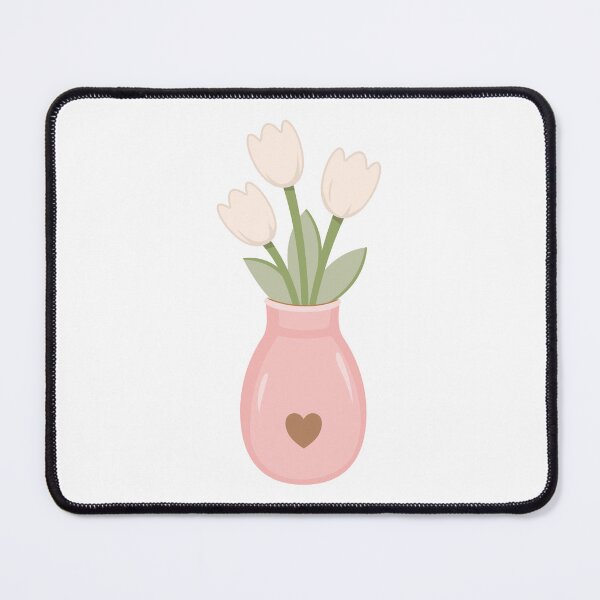 Item preview, White Tulips Bouquet Pink Ceramic Vase designed and sold by Anne97s.