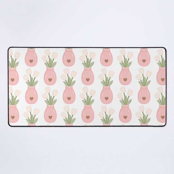 Item preview, White Tulips Bouquet Pink Ceramic Vase designed and sold by Anne97s.