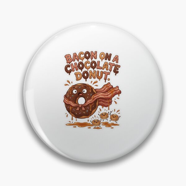 Item preview, Bacon On A Chocolate Donut Funny Food Sticker Souvenir Summer Edition designed and sold by Imaginarium of Chaos falcon88 .