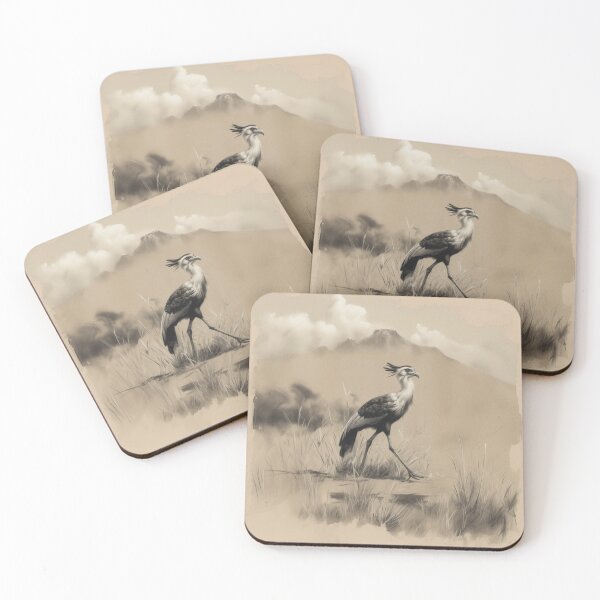 Item preview, A Secretary Bird striding across African grasslands, Birds in Motion designed and sold by CDC40.