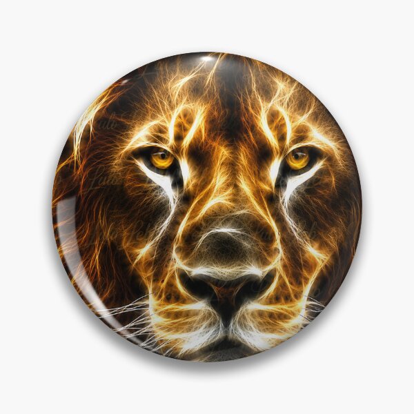 Item preview, Electric Lion – King of Light | Glowing Fractal Wildlife Art designed and sold by LuluLeb.